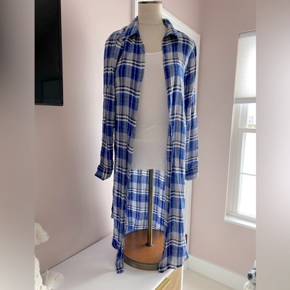 Thread Story plaid open front duster - Picture 5 of 10